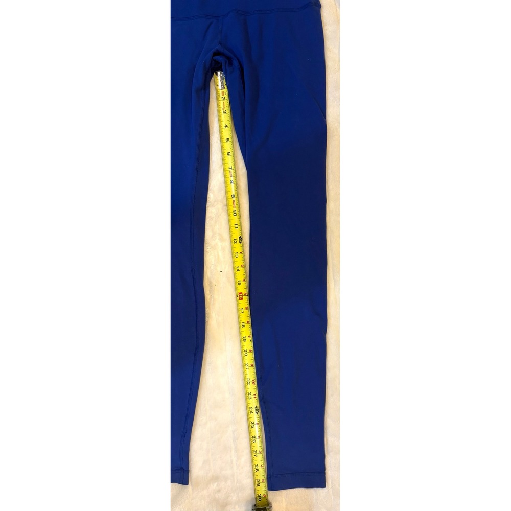 Lululemon Vintage High Rise Leggings Size 6‎ Royal Blue Back Logo - Picture 4 of 9